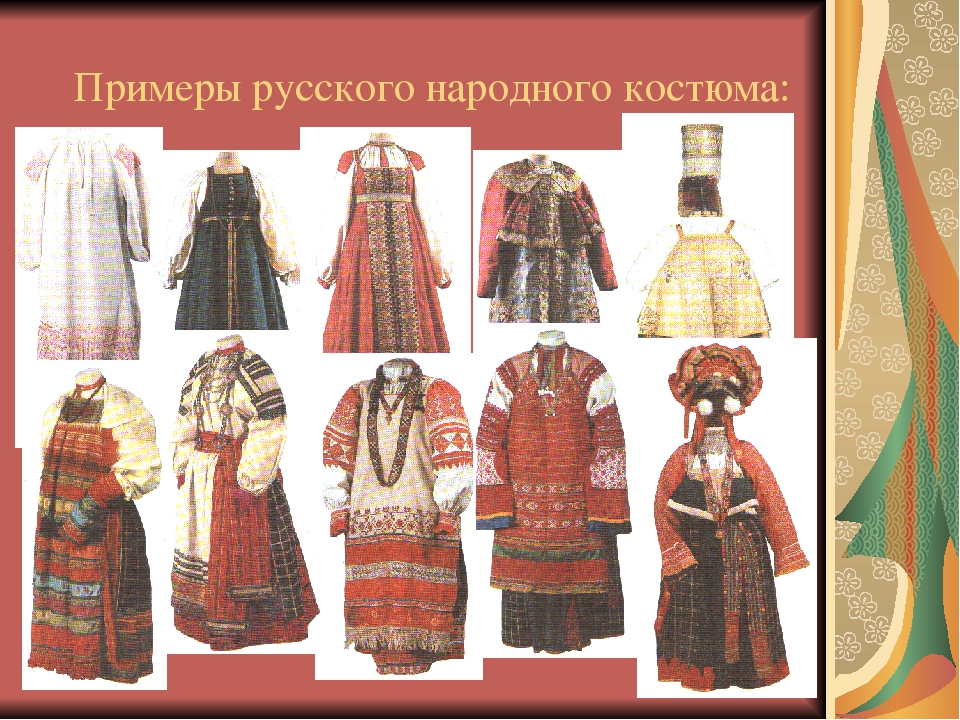 Народный русский костюм по областям